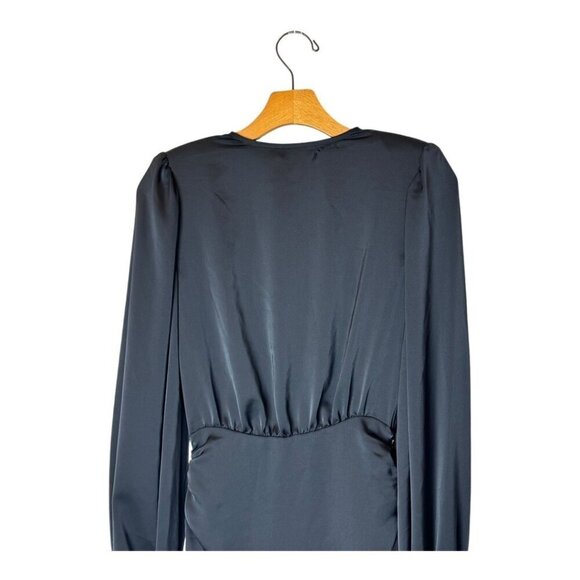 Ramy Brook Dress Women 00 Black Satin Rhinestone Embellished Foxy Mini Cocktail - Picture 5 of 15